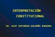 INTERPRETACIÓN CONSTITUCIONAL Dr. ELOY ESPINOSA-SALDAÑA BARERRA