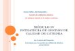 M ÓDULO IV E STRATEGIA DE GESTIÓN DE CALIDAD DE CÁTEDRA En el marco del Proyecto: Estrategia para la gestión de calidad de cátedras universitarias Curso