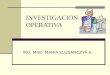 INVESTIGACION OPERATIVA ING. MSC. MARIA SLUSARCZYK A