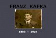 FRANZ KAFKA 1883 - 1924. Ningún otro escritor de nuestra era, y quizás ninguno después de Shakespeare, fue tan interpretado y encasillado