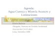 Agenda: Agua Cuenca y Minería Avances y Limitaciones Doris Balvín Abogada, Asesora en Gestión Ambiental Asociación Civil Labor Lima, Setiembre 2008
