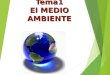 Tema1 El MEDIO AMBIENTE. CONCEPTO DE MEDIO AMBIENTE “ El conjunto de todas las fuerzas o condiciones externas, incluyendo factores físico-químicos, climáticos