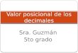 Sra. Guzmán 5to grado Valor posicional de los decimales