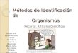 Métodos de Identificación de Organismos Recurso: Artículos Científicos Grupo #6: Eduardo Díaz Tania González Sylvia Oquendo María Orta Laralissa Rivera