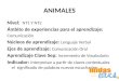ANIMALES Nivel: NT1 Y NT2 Ámbito de experiencias para el aprendizaje: Comunicación Núcleos de aprendizaje: Lenguaje Verbal Ejes de aprendizaje: Comunicación