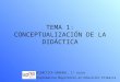 TEMA 1: CONCEPTUALIZACIÓN DE LA DIDÁCTICA DIDÁCTICA GENERAL. 1º curso Diplomatura Magisterio en Educación Primaria