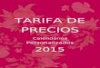 TARIFA DE PRECIOS Calendarios Personalizados 2015