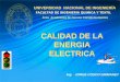 UNIVERSIDAD NACIONAL DE INGENIERÍA CALIDAD DE LA ENERGIA ELECTRICA CALIDAD DE LA ENERGIA ELECTRICA Ing. JORGE COSCO GRIMANEY Área Académica de Cursos