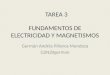 FUNDAMENTOS DE ELECTRICIDAD Y MAGNETISMOS Germán Andrés Piñeros Mendoza G2N20german TAREA 3