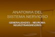 ANATOMIA DEL SISTEMA NERVIOSO GENERALIDADES – NEURONA- NEUROTRANSMISORES