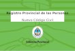 Registro Provincial de las Personas Nuevo Código Civil