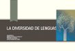LA DIVERSIDAD DE LENGUAS Lingüística Materia básica. Curso 1º Filosofía y Letras Universidad de Cádiz