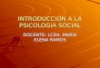 INTRODUCCIÓN A LA PSICOLOGIA SOCIAL DOCENTE: LCDA. MARÍA ELENA RAMOS