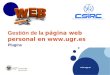Csirc.ugr.es Gestión de la página web personal en  Plugins
