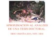 APROXIMACION AL ANALISIS DE UNA TESIS DOCTORAL ERIC OMAÑA (EO), NOV. 2004