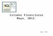 Estados Financieros Mayo, 2012. Junio, 2012.. Actividad mensual