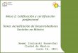 Mesa 2: Calificación y certificación profesional Tema: Acreditación de Desarrolladores Sociales en México Noemí Stolarski Rosenthal Ciudad de México Junio