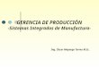 GERENCIA DE PRODUCCIÓN -Sistemas Integrados de Manufactura- Ing. Óscar Mayorga Torres M.Sc