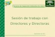 Septiembre de 2012 Sesión de trabajo con Directores y Directoras Servicio de Inspección Educativa de Jaén