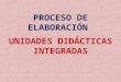 PROCESO DE ELABORACIÓN UNIDADES DIDÁCTICAS INTEGRADAS