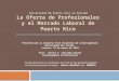 La Oferta de Profesionales y el Mercado Laboral de Puerto Rico Presentación al Congreso VIII Encuentro de Investigadores Universidad del Turabo viernes,