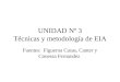 UNIDAD Nº 3 Técnicas y metodología de EIA Fuentes: Figueroa Casas, Canter y Conessa Fernandez