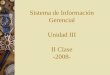 Sistema de Información Gerencial Unidad III II Clase -2008-
