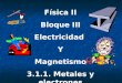 Física II Bloque III Electricidad Y Magnetismo 3.1.1. Metales y electrones