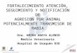 FORTALECIMIENTO ATENCIÓN, SEGUIMIENTO Y NOTIFICACIÓN DE AGRESION POR ANIMAL POTENCIALMENTE TRANSMISOR DE RABIA Dra. AMIRA ANAYA ALONSO Medica Veterinaria