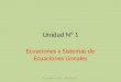 Unidad N° 1 Ecuaciones y Sistemas de Ecuaciones Lineales ALGA- PROF. VILLAGRA – UNSa Sede Orán