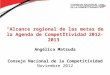 “Alcance regional de las metas de la Agenda de Competitividad 2012-2013” Angélica Matsuda Consejo Nacional de la Competitividad Noviembre 2012