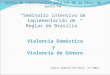 Centro de Capacitación Judicial de la Prov. de Santa Fe “Seminario Intensivo de Implementación de Reglas de Brasilia” Violencia Dom é stica y Violencia