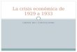 CRISIS DEL CAPITALISMO La crisis económica de 1929 a 1933