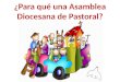 ¿Para qué una Asamblea Diocesana de Pastoral?. Nuestra Diócesis de Texcoco hace vida la alegría del Evangelio en la esperanza de la renovación pastoral,