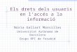 Els drets dels usuaris en l’accés a la informació Núria Gallart Marsillas Universitat Autònoma de Barcelona Grupo BPI de Fesabid