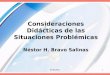 NHBS/MTC1 Consideraciones Didácticas de las Situaciones Problémicas Néstor H. Bravo Salinas