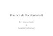Practica de Vocabulario II By: Jelena Peric & Analise Nicholson