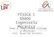 FÍSICA I GRADO Ingeniería Mecánica Prof. Norge Cruz Hernández Tema 1. Magnitudes Físicas y Vectores