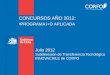 Julio 2012 Subdirección de Transferencia Tecnológica INNOVACHILE de CORFO CONCURSOS AÑO 2012: PROGRAMA I+D APLICADA