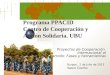 Programa PPACID Centro de Cooperación y Acción Solidaria. UBU La Cooperación Proyectos de Cooperación Internacional al Desarrollo: Fases y herramientas