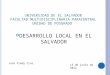 UNIVERSIDAD DE EL SALVADOR FACULTAD MULTIDISCIPLINARIA PARACENTRAL UNIDAD DE POSGRADO