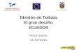 División de Trabajo El gran desafío ECUADOR