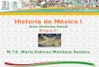 Historia de México I Área Histórico Social Bloque III M.T.E. María Dolores Mendoza Rosales