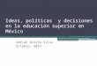 Ideas, políticas  y decisiones en la educación superior en México