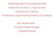 Patología funcional suprarrenal Sindromes de hiper  e hipo función Sindrome de Cushing