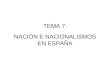 TEMA 7: NACIÓN E NACIONALISMOS EN ESPAÑA