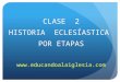 CLASE  2 HISTORIA  ECLESÍASTICA   POR  ETAPAS educandoalaiglesia