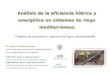 Análisis de la eficiencia hídrica y energética en sistemas de riego  mediterráneos