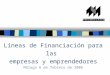 Líneas de Financiación para las  empresas y emprendedores Málaga 8 de febrero de 2006