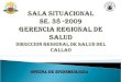 SALA SITUACIONAL SE. 38 -2009 GERENCIA REGIONAL DE SALUD direccion regional de salud del callao